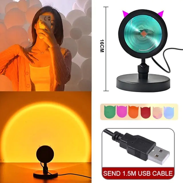 Sunset Rainbow Lamp Projection Night Light