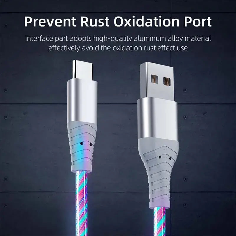 빠른 충전 LED USB C 케이블