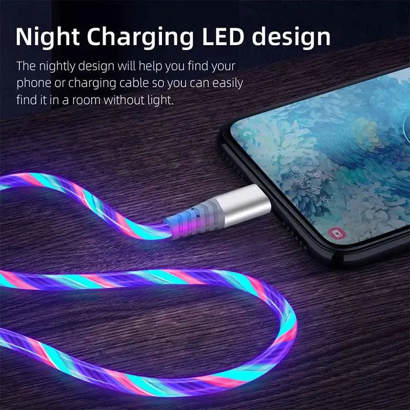 빠른 충전 LED USB C 케이블