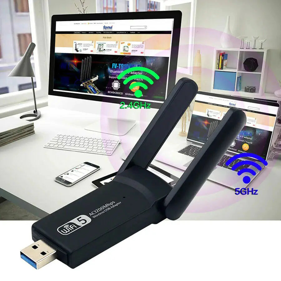 Long Range Dual Band 5GHz Wireless USB Adapter Antennas