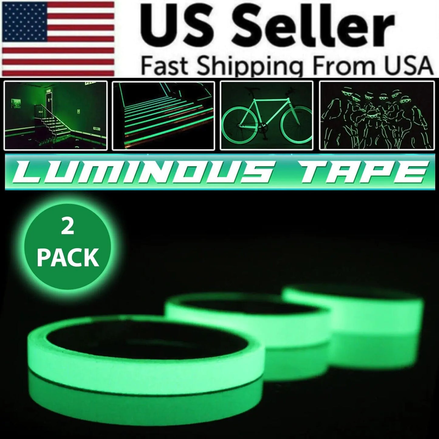 Luminous Tape Self Adhesive Glow In The Dark Wall Sticker Fluorescent Light